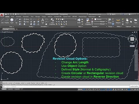 AutoCAD Revision Cloud Command Tutorial Complete | Arc Length Inside Out Settings Scale Line Width
