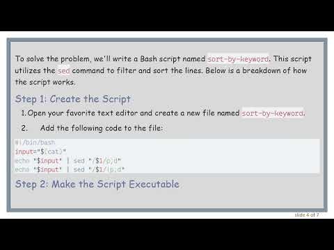 Efficiently Sort Lines in Bash by Keyword