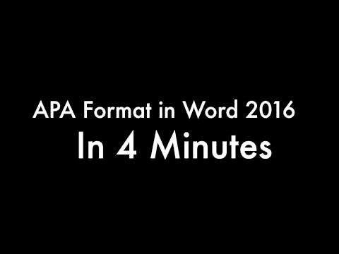 APA v6 Format in Word - in 4 Minutes V2