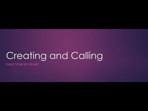 Creating and Calling Functions in VB.NET