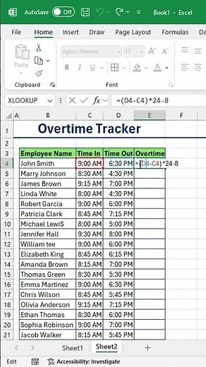 How to Create an Overtime Tracker in Excel | Step-by-Step Tutorial