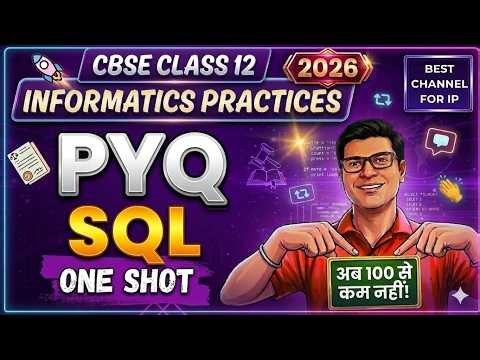 SQL PYQ Class 12 💯 | Most Expected Questions | CBSE Exam 2026 | SQL Important Questions Class 12