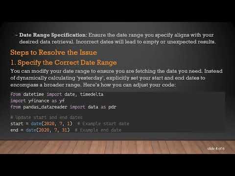 Yfinance - How to Fix Stock Data Fetching Issues When Data Isn't Available