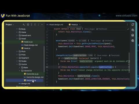 Some snake can move without a head. This one cannot. The Head class. #javascript #snakegame