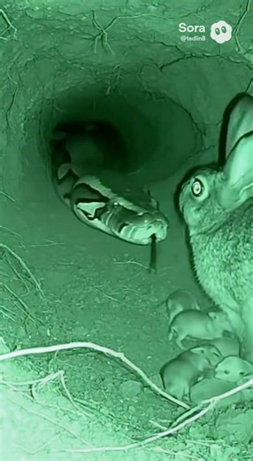 Mama Rabbit Slaps Down a Python — Snake Forced to Back Off! 🐰🐍⚡