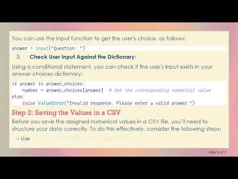How to Assign Values to Answers in a Questionnaire Using Python