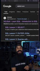 🚀 Aprende SQL y bases de datos desde cero, de forma práctica y sencilla. SQL (Structured Query Language) es un lenguaje de programación utilizado para gestionar y manipular bases de datos. Este curso incluye: 👉 20 lecciones con todos los fundamentos 👉 Explicación teórica clara 👉 Ejercicios interactivos directamente desde la web 🎓 100% gratis en sqlbolt.com 💡 Con este recurso, darás tus primeros pasos en SQL de forma fácil y guiada. #programacion #programadores #sql #curso #software | Brais