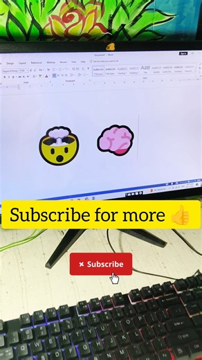 Exploding Head and brain Emoji in #msword #shorts #msofficeword #computerthecourse #shortsfeed