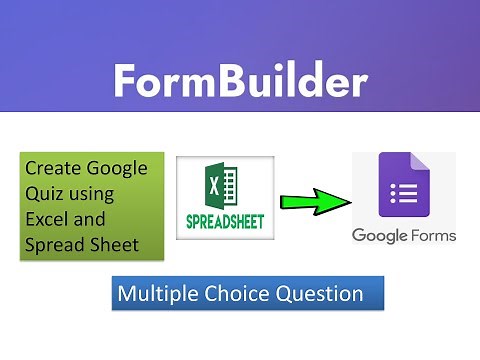 Create Google Form using Excel and Google Sheet with Form Builder | Google Form/Quiz Tutorial
