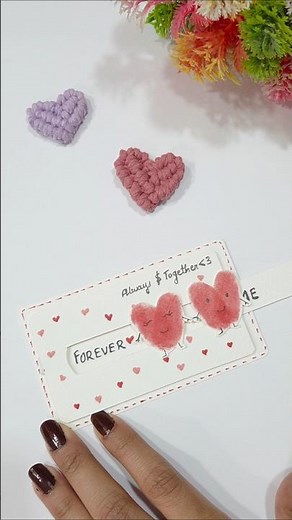 Cute Pull Tab Heart Card | You + Me Love Card DIY | Handmade Anniversary/Valentine Card