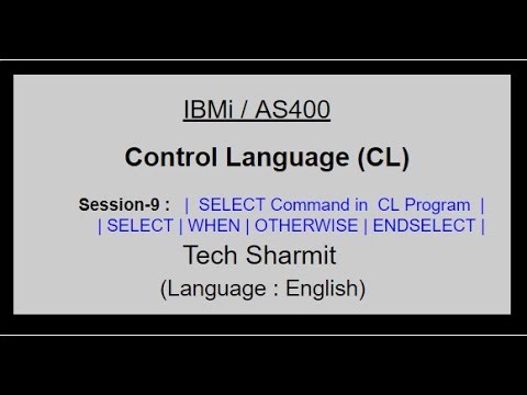 SELECT command and SELECT groups in a CL | Select endselect in cl | IBMi tutorial for beginners |