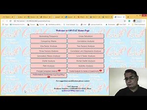 Online Statistical Analysis Tool (OPSTAT) A brief introduction