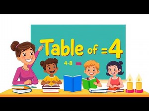 Learn Table of 4 with Fun | Easy Multiplication for Kids | Happy Bright TV