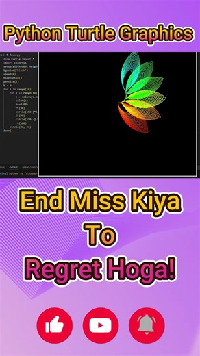 Amazing Python Turtle Flower Design 🐍🌸 #shorts #python #coding #funny #viral #trending #design