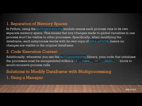 How to Overcome the Can't Modify Dataframe Issue with Multiprocessing in Python