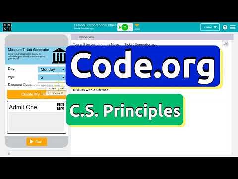Code.org Lesson 8 Conditionals Make a Museum Ticket Generator | Activity Guide | Answer Tutorial