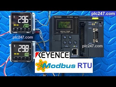 PLC Keyence "Modbus RTU" Omron E5CC Tutorial