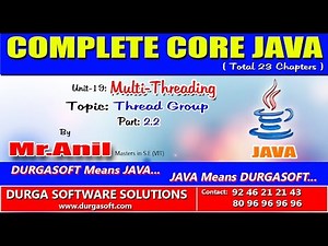 Core Java-Multi-Threading-Thread Group-Part-2.2