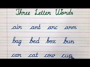 English cursive writing for beginners/Three letter words(Part-1)/Improve Handwriting.