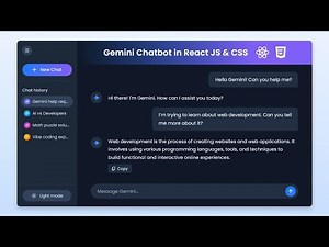 🤖 Build A Gemini AI Chatbot in React JS & CSS | Google Gemini 2.0 Clone Project