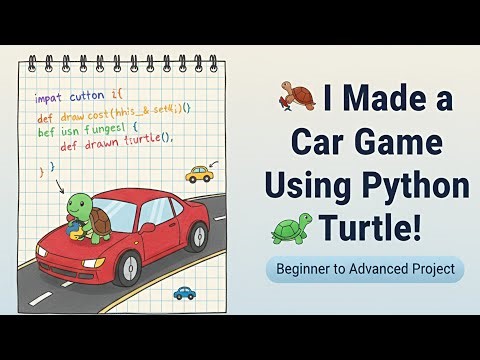 🐢 Python Turtle Car Game – Complete Project in mobile with Full Code (Step-by-Step) #python #coding