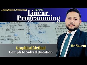 Linear Programming | Graphical Method | Part 03 I Numerical Question Solved | Sir Naeem