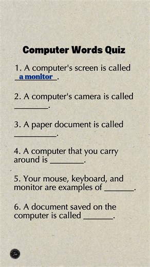 Computer Words Quiz | Test Basic Computer Vocabulary | Easy Tech English for Beginners