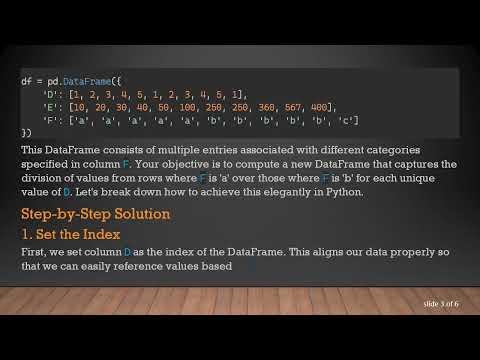 How to Perform Elegant Division Within a Pandas DataFrame in Python