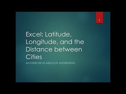 Microsoft Excel: Latitude Longitude Example
