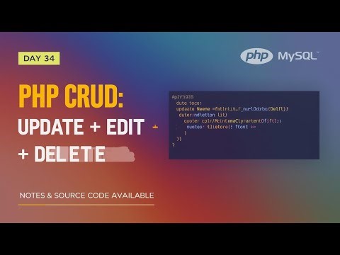 PHP CRUD Tutorial Day 34 | Update, Edit & Delete Data in PHP MySQL | Full CRUD Mini Project