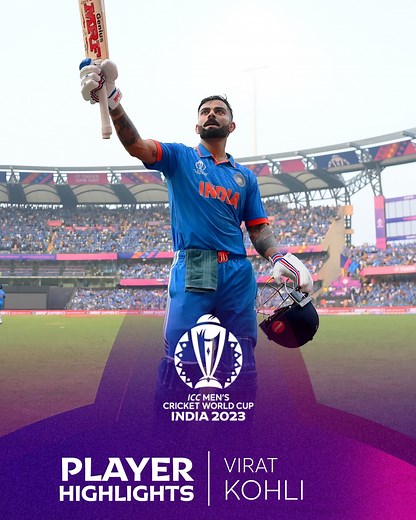 A half-century of centuries for Virat Kohli 💯 Don't miss the highlights of his historic ton 🎥 #CWC23 #INDvNZ | ICC - International Cricket Council