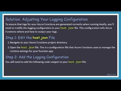 Finding Your Azure Function Logs Locally
