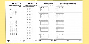 Multiplying 2-Digit Numbers by 1-Digit Numbers Using the Grid Method Worksheets