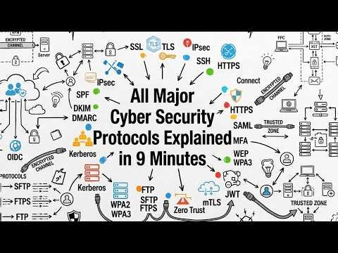 All Major Cyber Security Protocols Explained in 9 Minutes (SSL, SPF, DMARC, TLS, OAuth, WPA3 & More)