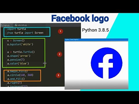 Creating Facebook logo with python 3.8.5 | Python Projects Ideas 2021