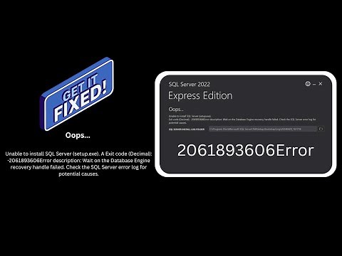 Fix SQL Server Installation Error Exit Code -2061893606 (100% Works 2025)