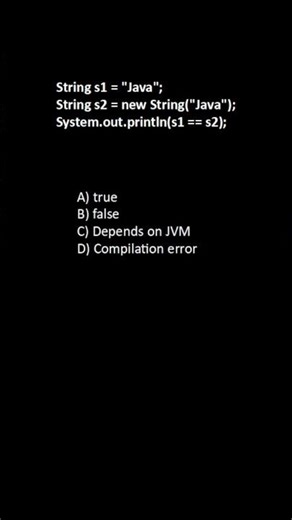 Java String Comparison Quiz 😱 | s1 == s2 Explained | Day 18