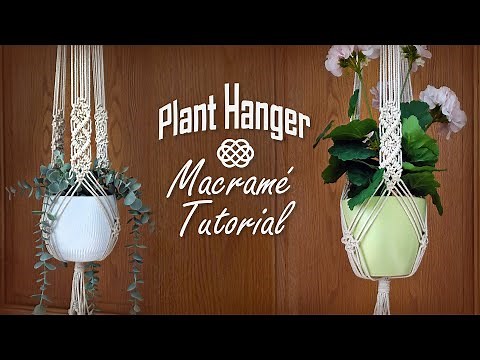 DIY Macrame Air Plant Hanger - Long Design / Leaf knot / Square knot / Half hitch knot
