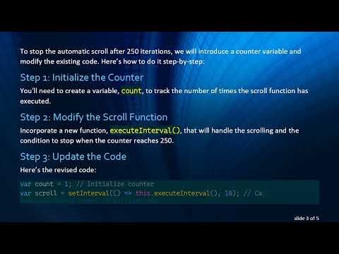 How to Stop the Loop for JavaScript Scroll Down