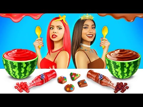 Rich VS Poor Chocolate Food Challenge | Eating Chocolate Cake VS Real Sweets by RATATA CHALLENGE