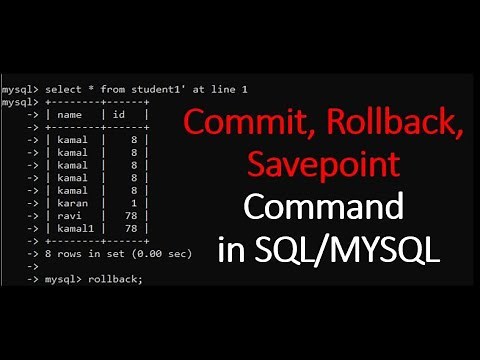 Complete Transaction SQL/MYSQL Query in One Video | Commit, Rollback, Savepoint 2023