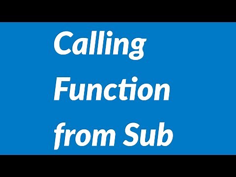 Calling Function from Sub