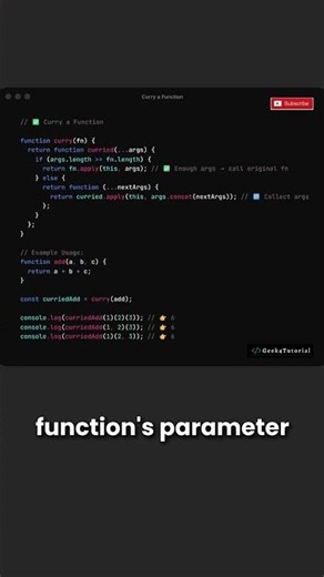 JavaScript Trick: What is Function Currying? | Quick Tip | #shorts #javascript