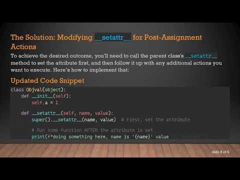 How to Trigger Events After Attribute Updates in Python Objects __setattr__