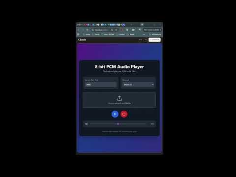 8-bit PCM Audio Player Upload and play raw PCM audio files