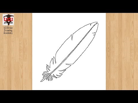 Easy Feather Drawing Tutorial | How to Draw a Feather Pencil Sketch Step by Step Outline Art