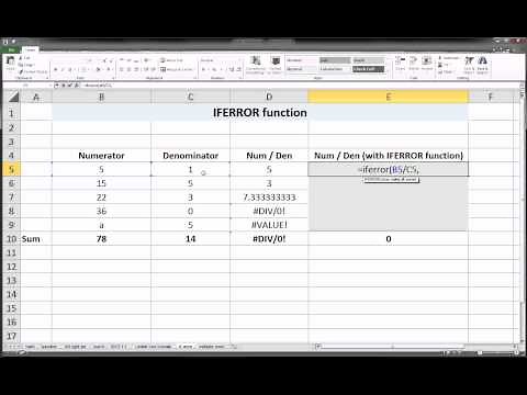 Excel - IFERROR function