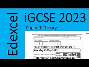 Edexcel iGCSE ICT Paper 1 2023