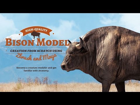 High-quality Bison Modeling from Scratch using Zbrush and Maya Tutorial